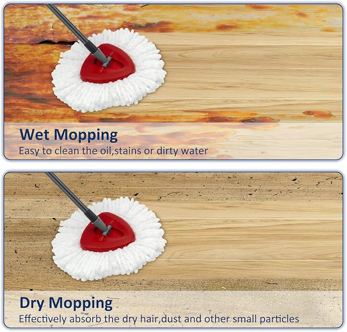 4 Pack Mop Head Replacement Compatiable with Oceda EasyWring,Mops Refill Replace Head for EasyWring Spin Mop 1 Tank Systerm - Microfiber, Easy to Replace,Deep Floor Cleaning and Machine Washable