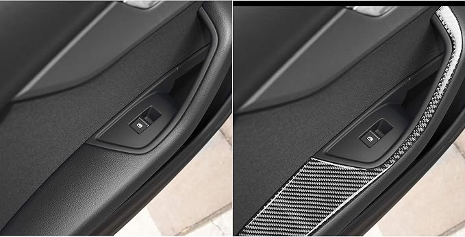 Real Carbon Fiber Trim for Audi Accessories | for B9 A4 S4 A5 S5 2020-2025 / RS5 2021-2025 IDoor Armrest Panel Interior Thick Overlay Decal