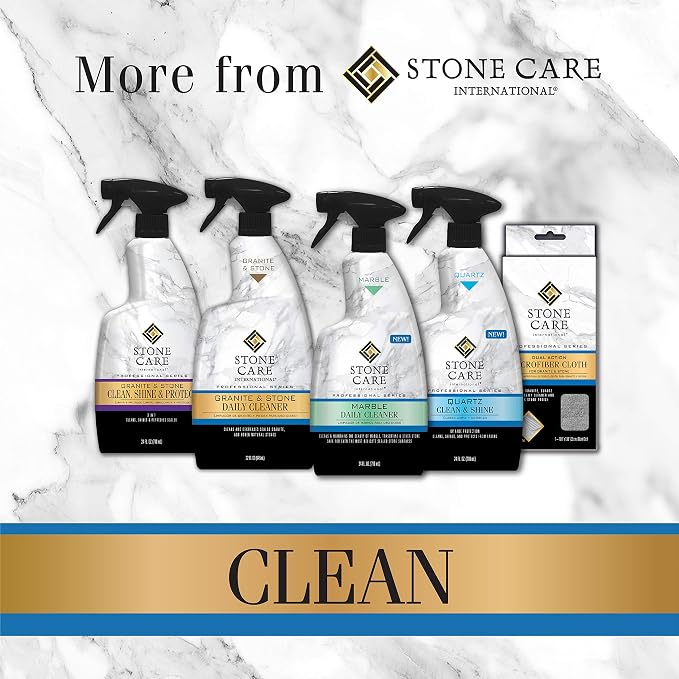 Stone Care International Quartz Cleaner and Polish - 24 Ounce (2 Pack) - Clean & Shine Your Quartz Countertops Islands and Stone Surfaces with UV Protection