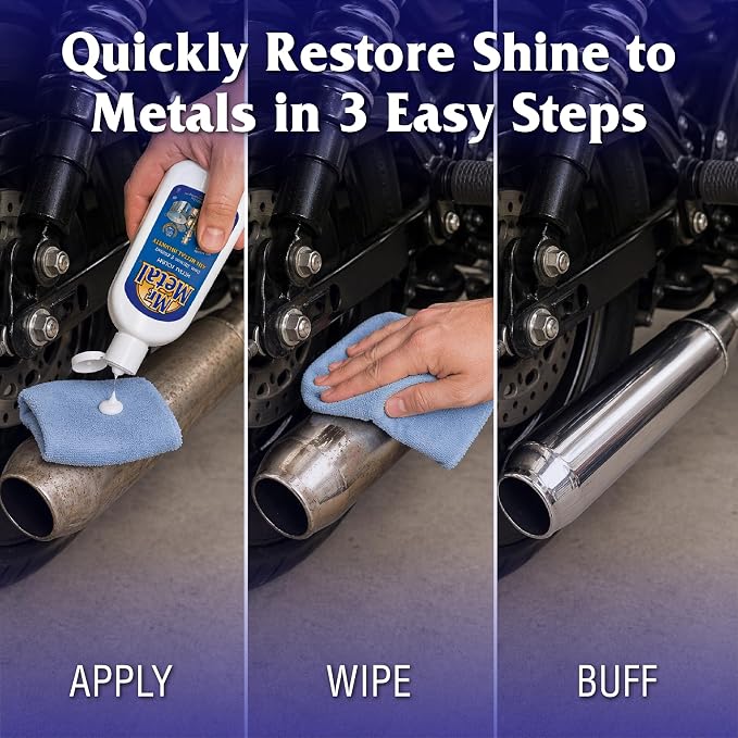 Mr. Metal Metal Polish Liquid All Metal Multipurpose Cleaner, Non-Abrasive, Instant Sterling Silver Cleaner, Brass and Stainless Steel Cleaner, Grime and Tarnish Remover, Chrome Silver Polish, 8 oz