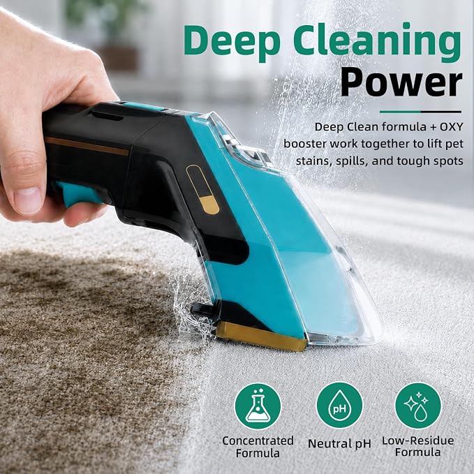 Carpet Cleaner Set Compatible with Shark Deep Clean Pet + OXY Multiplier | Two-bottle System; 68oz Total; Deep Clean Formula + OXY Booster Work Together for Pet Stains, Odors, Rugs & Upholstery