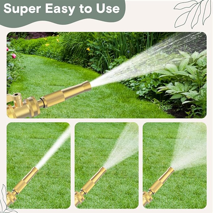 Twinkle Star Brass Twist Hose Nozzle, Hose Shut Off Valve, 4 Pack | 3/4" GHT Heavy-Duty Connector 4 Pack, On-Off Valve, Leakproof Operation