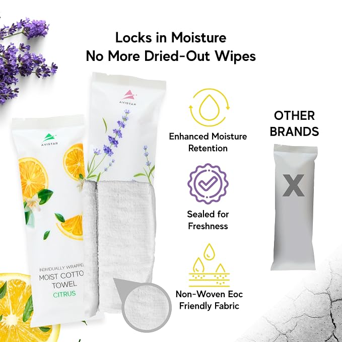 60 Hot or Cold Wrapped Moist Towels – 9'' x 9" Moist Towelettes Individually Wrapped Scented Disposable Face & Hand – Pre-Moistened Hand Wipes Soft Refreshing for Travel, Spa, Restaurant - Mixed