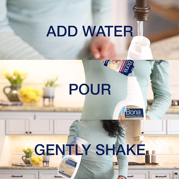 Bona® Hardwood Floor Cleaner Spray - 32 fl oz - Unscented - Includes Filled Bottle + Concentrate Refill for Hardwood Floor Cleaning