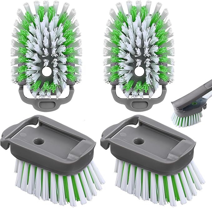 Dishwand Brush Refill, 4 Pack Dish Brush Refills Compatible with Scotch-Brite Dishwand, Dish Soap Brush for Dishes, Pans, Sink, Pots