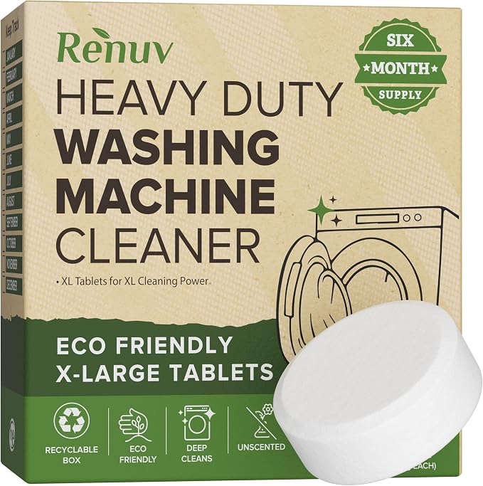 Renuv® Washing Machine Cleaner + Dishwasher Cleaner Bundle | Heavy Duty Appliance, Deep Cleaning, Descaling, Deodorizing