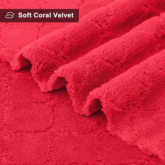 Homaxy 12 Pack Dish Towels for Kitchen (13 x 19 Inches, Red), Super Soft and Absorbent Coral Velvet Dish Cloths for Washing Dishes, Nonstick Oil Fast Drying Microfiber Cleaning Cloth