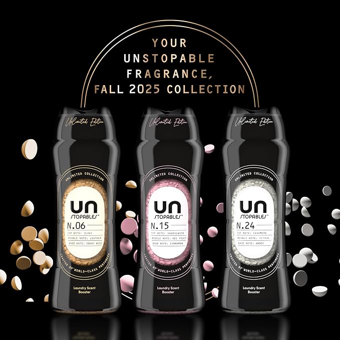 Downy Unstopables Unlimited Collection In-Wash Laundry Scent Booster Beads, No. 24, Fine Fragrance, Long-Lasting Fresh Scent Beads, 21.1 oz