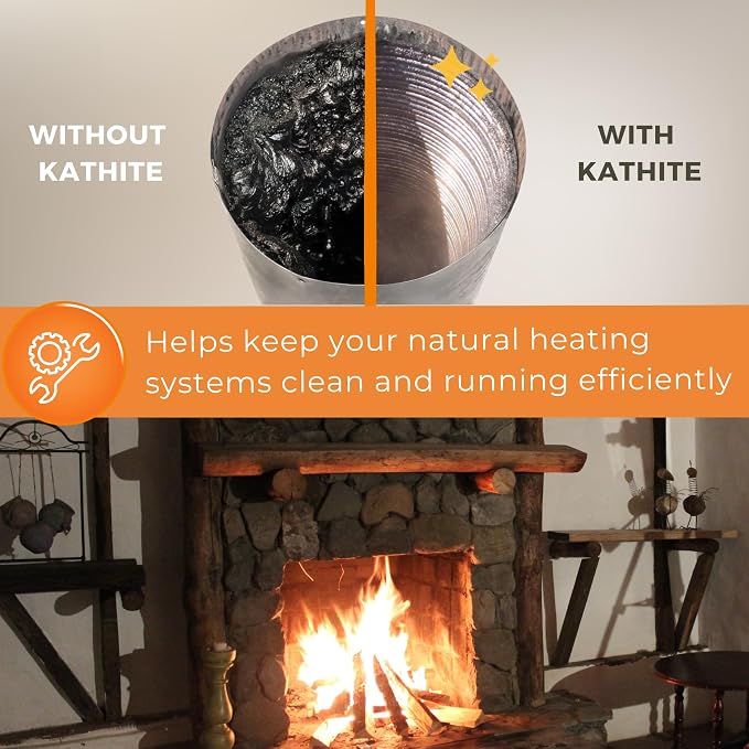 KABIN Kathite Chimney Sweep Cleaner 4LB - Fireplace Chimney Cleaning Kit - Soot Creosote Remover for Wood Stoves - Creosote Destroyer Better Than Fire Logs - Fireplace Cleaner Made in Canada