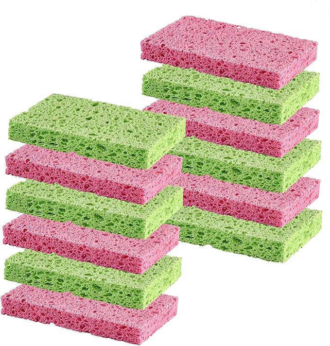 SCRUBIT Cleaning Scrub Sponges, [New Packaging] Non-Scratch Kitchen Sponges for Dishes -12 Pack Dishwashing Sponge - Assorted Colors Package May Vary