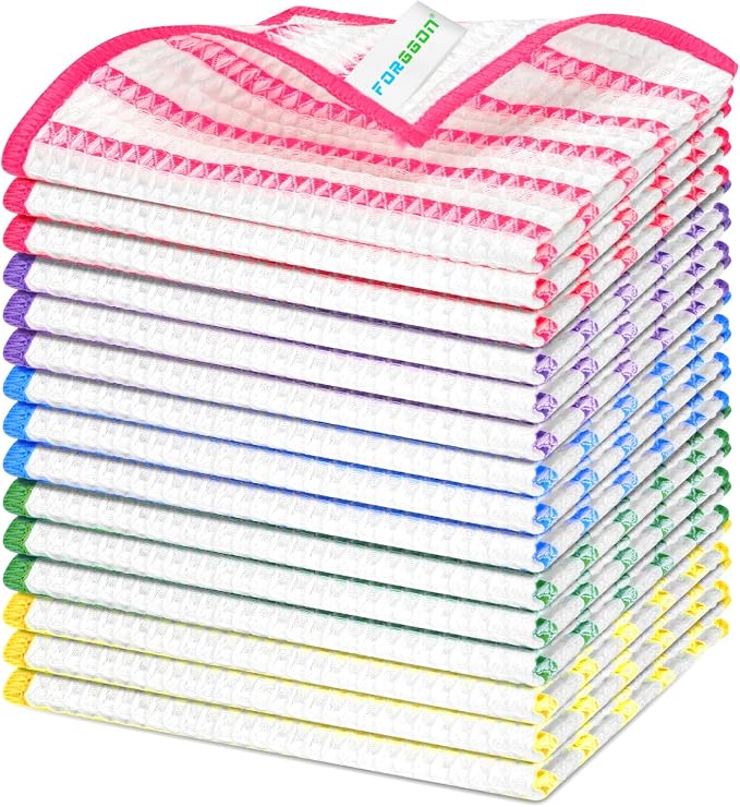 Forggon Wood Fiber Cleaning Cloth-15pcs, Super Absorbent Cleaning Cloth, No Oil Stains, Household No Stripe Cleaning Cloth for Car Kitchen Household, Multifunctional Cleaning Towel, Size:11.5x11.5in