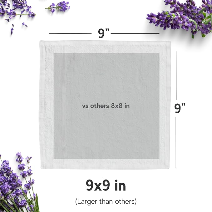 30 Hot or Cold Wrapped Moist Towels – 9'' x 9" Moist Towelettes Individually Wrapped Scented Disposable Face & Hand – Pre-Moistened Hand Wipes Soft Refreshing for Travel, Spa, Restaurant - Lavender