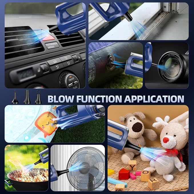 MONOZEL Car Vacuum Cleaner High Power, 18000Pa 2 in 1 Vacuum Cleaner&Air Duster, 130W Brushless Motor Handheld Vacuum Cordless with 7800mAh Battery, LED Light, Multi-Nozzles for Car, Home, Office, Pet