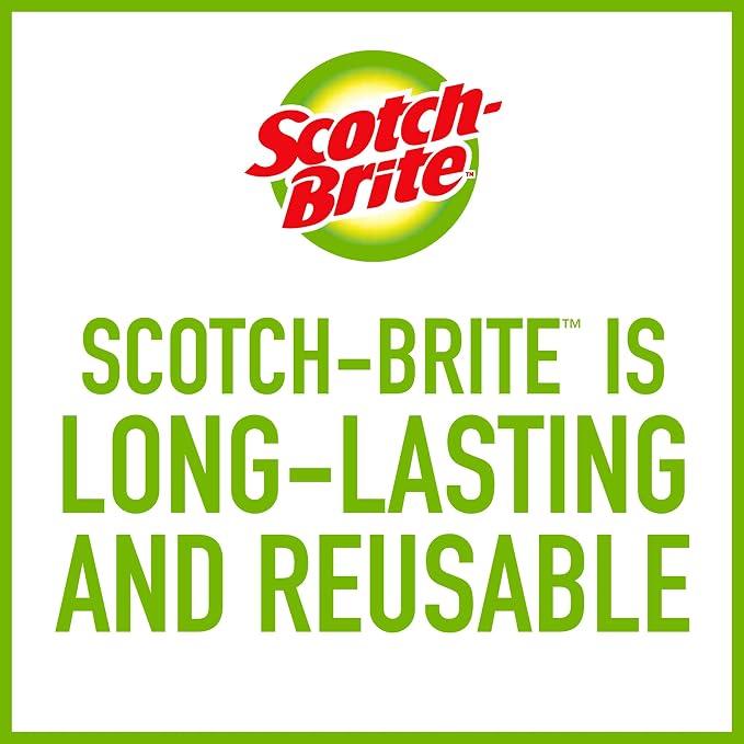 Scotch-Brite Stainless Steel Scrubbers,Scouring Pads for Cleaning Tough Baked-On Messes,Metal Scrubbers for Cleaning Dishes,3 Scrub Pads,(Pack of 8)