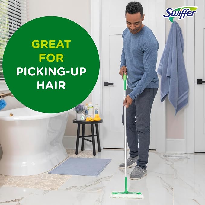 Swiffer Sweep + Mop,Dry Pads Refill,Floor Cleaner for Dirt,Dust,Hair,Cleaning Cloths for Mopping Home,Bathroom,Kitchen,Dust Mop,Floor Duster,Unscented,52ct,(Pack of 3)