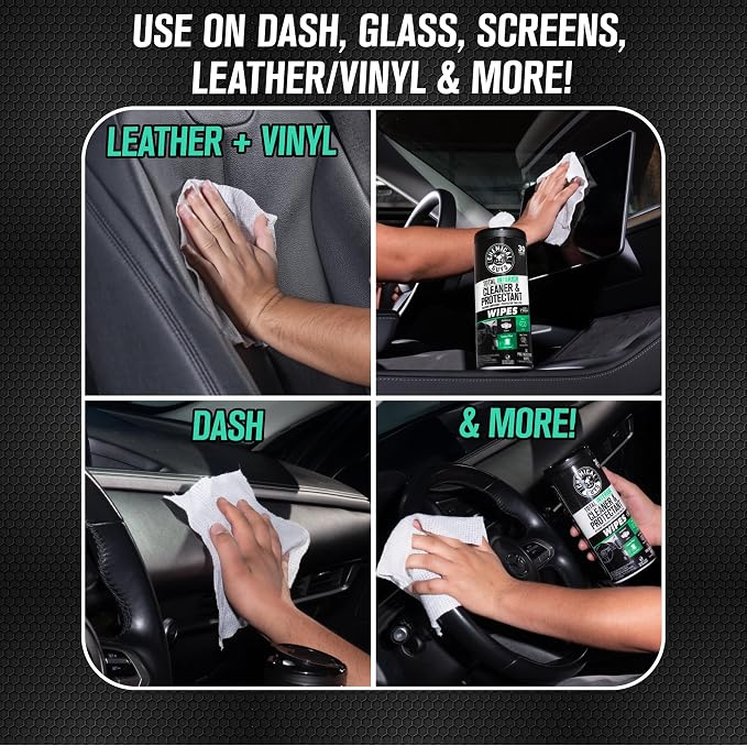 Chemical Guys, Total Interior New Car Smell Cleaner & Protect Wipes, 30 Ct | All-in-one wipes clean dashboards, vinyl, leather, fabric and glass with a new car scent, thirty per pack