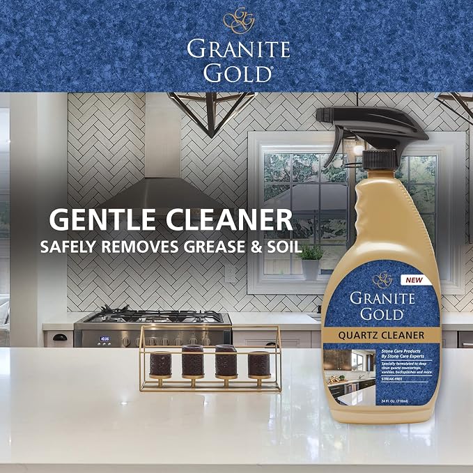 Granite Gold Quartz Cleaner Spray for Caesarstone, Cambria, Silestone and All Other Quartz Countertop Surfaces, 24 Fl Oz (Pack of 1)