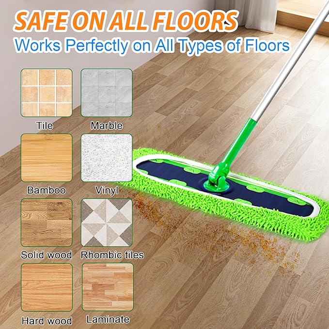 6 Pack Reusable Microfiber Mop Pads Compatible with Swiffer XL Mop | XL Dry Sweeping Cloths & XL Wet Pads Refills for Swiffer, X-Large Heavy Duty Mop Pads for Floor Mopping and Sweeping (No Mop)