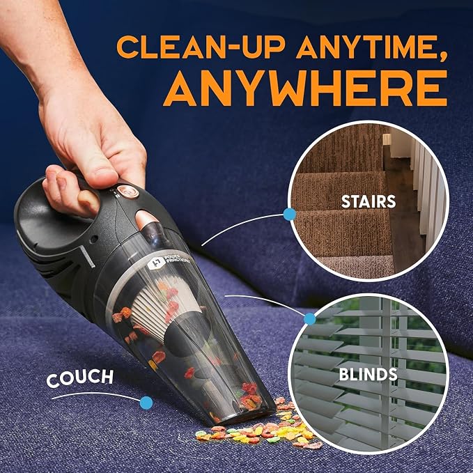 Power Practical Handheld Cordless Vacuum, Portable Car Cleaner with Strong Suction