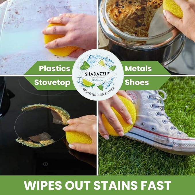 Shadazzle Natural All Purpose Cleaner and Polish – Eco friendly Multi-purpose Cleaning Product (10.58 Ounce (Pack of 1), Mint & Lime)