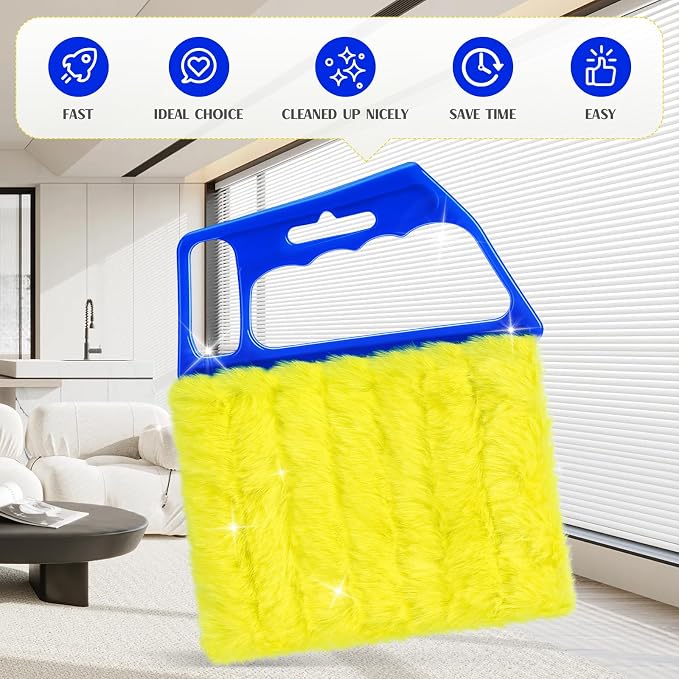 2025 Upgrade 2PCS Blind Cleaner Duster Tool,Window Blinds Cleaner Microfiber Washable,7 Fingers Blind dusters for Cleaning Window,Air Conditioner Vent