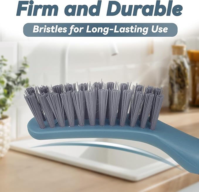 2 Pack Grout Scrub Brush with Stiff Bristles | Small Cleaning Brush for Kitchen, Bathroom, Tile Floors, Gaps, Crevices and Window Tracks with Durable Scrubbing Bristles