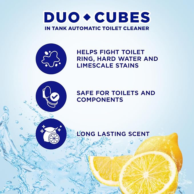 Soft Scrub In-Tank Toilet Cleaner Duo-Cubes, Lemon Fresh, Clear Water, 4 Ct, Cleans & Freshens, Helps Fight Toilet Ring, Hard Water & Limescale Stains