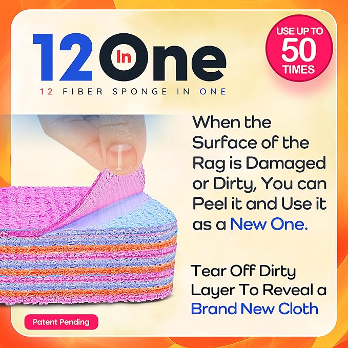 Magical Fiber Stain Remover- Use as Spot Remover- No Dry Cleaning Food, Grease, Coffee Off Laundry, Tea, Fabric, Pet Stains, Stain Remover Sponge Clothes, Carpet, Sofa, Mattress & Upholstery (3 Pack)