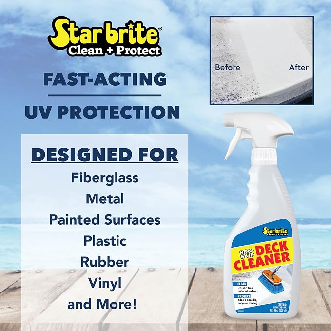 STAR BRITE Non-Skid Deck Cleaner & Protectant - Lift Dirt & Stains From Fiberglass, Painted Surfaces, More 22oz Spray (085922SS)