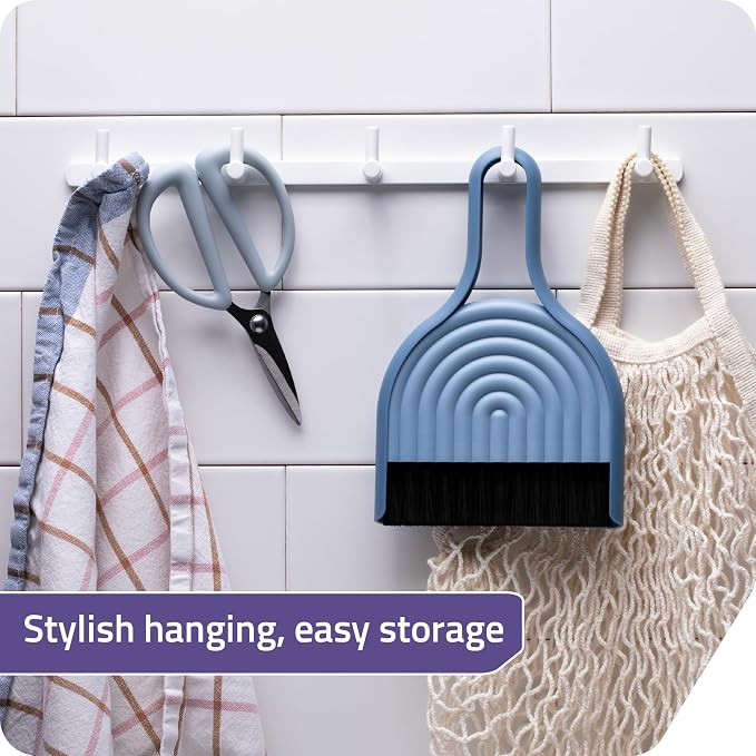 Peleg Design DustArch - Mini Dustpan and Brush Set, Small Dustpan and Broom with Modern Charm, Handheld Broom and Dustpan Set for Home, Office & Travel