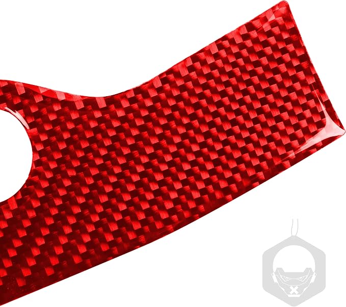 Trim Decals Carbon Fiber Fit for Dodge Charger/Chrysler 300 2011-2023 | Headlight Switch Button Surround|Accessories|Thick Overlay|Anti-scratch|Self-adhesive|red