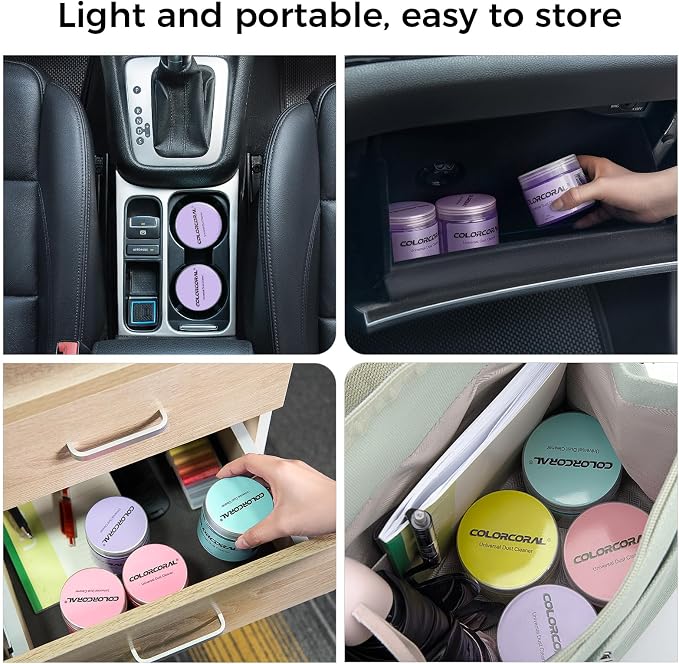 ColorCoral Cleaning Gel for Car Universal Gel Cleaner Auto Detailing Car Vent Keyboard Cleaning Putty Car Interior Cleaner Dashboard Dust Remover Putty Auto Duster Cleaning Kit 160G - Purple | Universal Cleaning gel for Car Interior electronic Detailin...