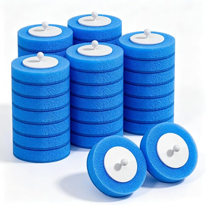 Disposable Toilet Brush Refills, 42 Toilet Wand Replacement Heads with Water-Activated Cleaning Formula, Multi-Layer Disposable Refill Pads for Toilet Bowl Cleaning, Blue
