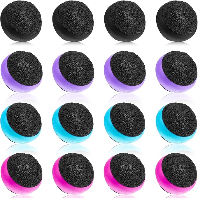 16 Pack Touch Screen Cleaner Balls Phone Cleaning Ball Microfiber Touch Car Screen Glass Cleaner for Computer Laptop Monitor Camera Lens Gift(Black,Blue,Rose Red,Purple)