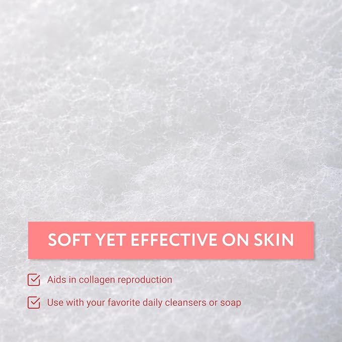 IMPRESA Facial Sponge - Daily Deep Cleansing Face Scrubber - Gentle Exfoliating Pads for Dead Skin Removal - Reusable Face Scrub Pads for Normal to Oily Skin (White, Regular)