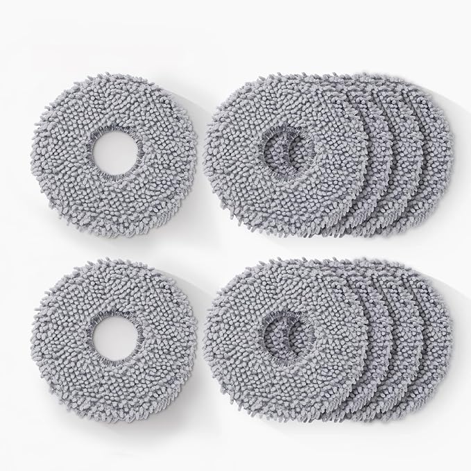 10 Pack Mop Pads for Roborock Qrevo S5V, QV 35A 35S, Saros 10R, Curvx, Curv S5X, Edge S5A, Master, Slim, Q Revo S/Pro/Plus/MaxV Robot Vacuum Cleaner, Mop Pad Replacement Accessories