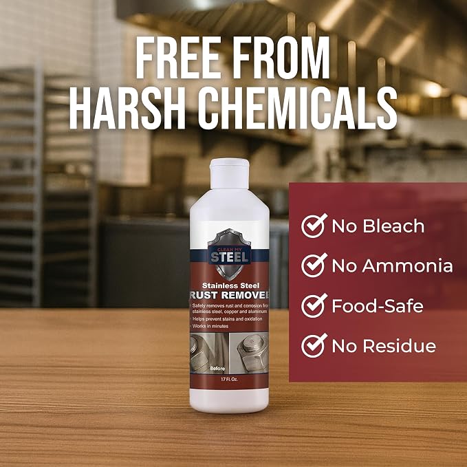 CLEAN MY STEEL Stainless Steel Rust Remover Industrial Cleaner (5L) | NSF certified food-safe formula. Economical 5-Liter bulk supply
