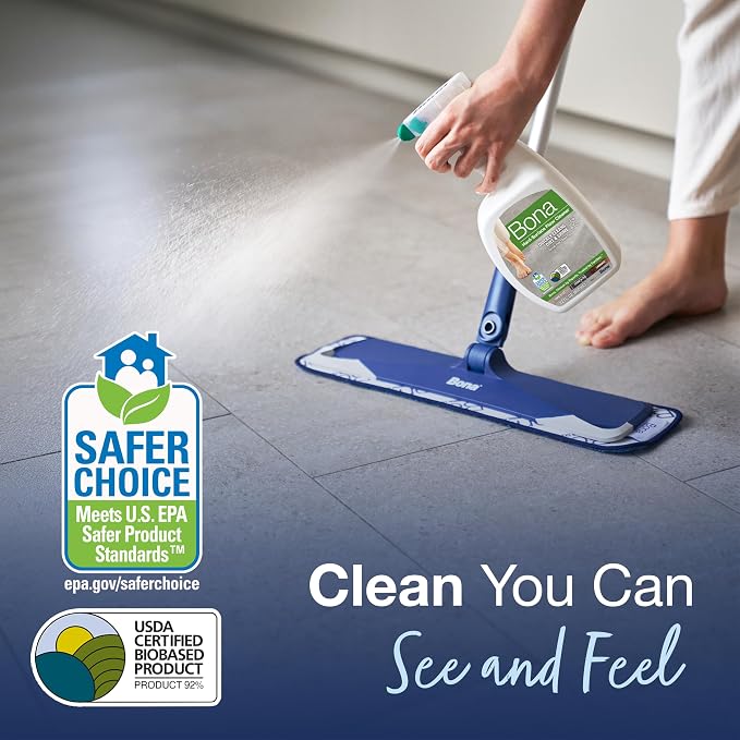 Bona Multi-Surface Floor Cleaner Concentrate - 1 fl oz - 4-Pack - Residue-Free Floor Cleaning Solution for Bona Spray Mop and Spray Bottle Refill - For Stone, Tile, Laminate, and Vinyl Floors