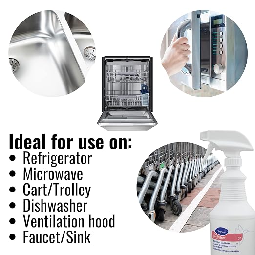 Diversey 94368259 SUMA INOX Stainless Steel Polish, Cleans Appliances, Brass, Copper & Polishes Metals, Ready-to-Use Spray, 32-Ounce (Pack of 6)