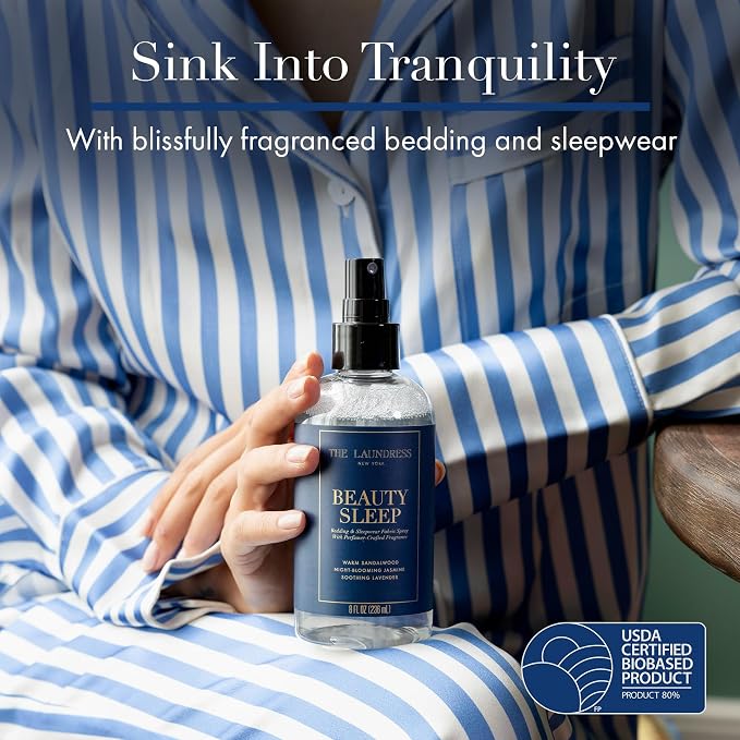 The Laundress Beauty Sleep Linen Spray for Bedding & Pillow Mist, 8 oz | Luxurious & Serene Scented Sleep Spray with Soothing Lavender, Room, Sleepwear and Fabric Refresher, Wrinkle Release