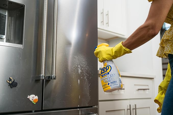 Zep Plus Stainless Steel Cleaner - 32 Fl OZ - R53512-2-in-1 benefits clean while preventing future fingerprints and smudges.