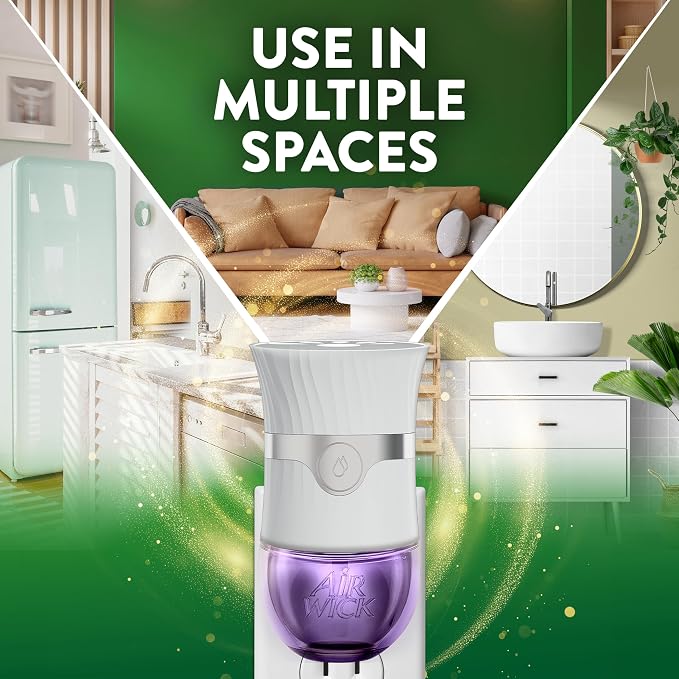Air Wick Plug in Scented Oil Starter Kit,2 Warmers + 6 Refills,Lavender & Chamomile,Eco Friendly,Essential Oils,Air Freshener,(Pack of 2)
