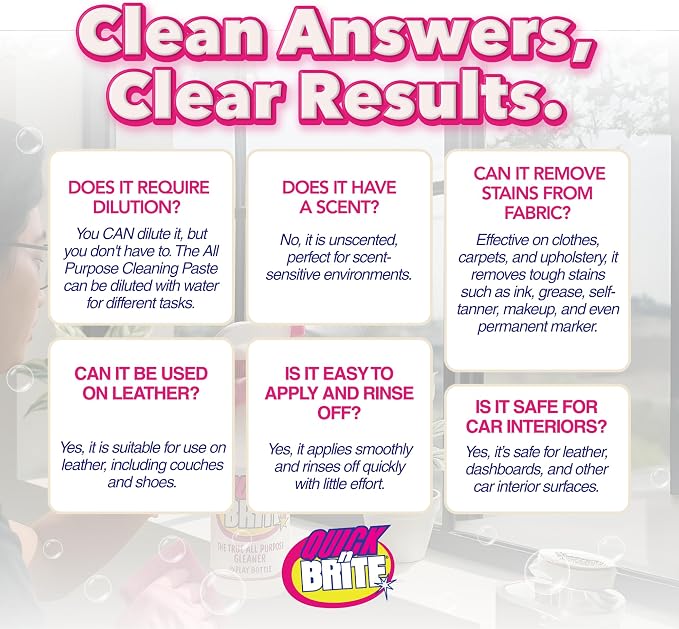 Quick 'n Brite All Purpose Cleaning Paste, True All Purpose Cleaner, Concentrated, 12 oz