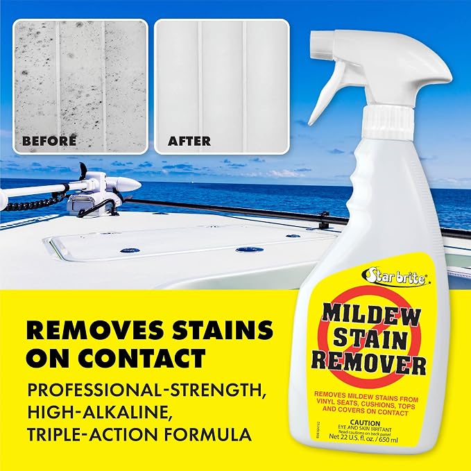 STAR BRITE Rust Stain Remover Spray - Instantly Dissolve Corrosion Stains on Fiberglass, Vinyl, Fabric & Painted Surfaces - Also Removes Sprinkler Stains & Mold & Mildew Stain Remover + Cleaner