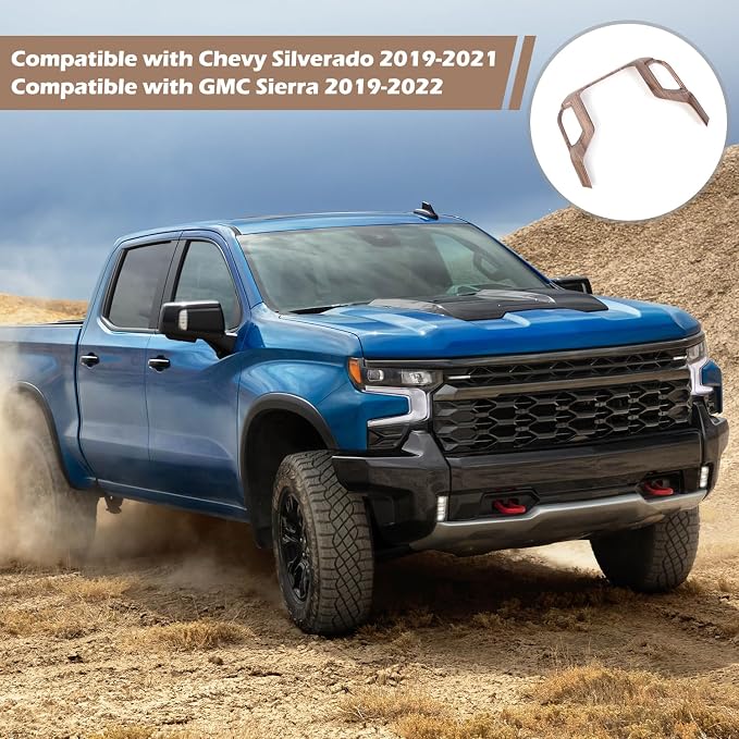 RT-TCZ for Silverado Dash Navigation Panel Trim Cover for Chevy Silverado 2019-2021 for GMC Sierra 2019-2022 Wood Grain Interior Accessories