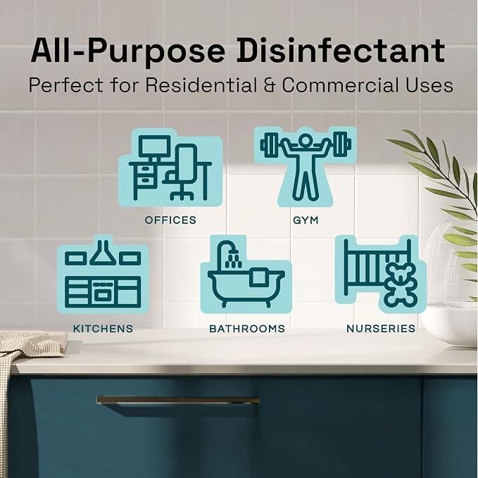 Multi-Purpose Disinfectant, Hypochlorous Acid Cleaner, 32oz Spray Bottle | EPA-Registered, Kills 99% of Bacteria, No Chemical Residue, Hypochlorous Acid, Non-Toxic, Fragrance Free, Family & Pet Safe