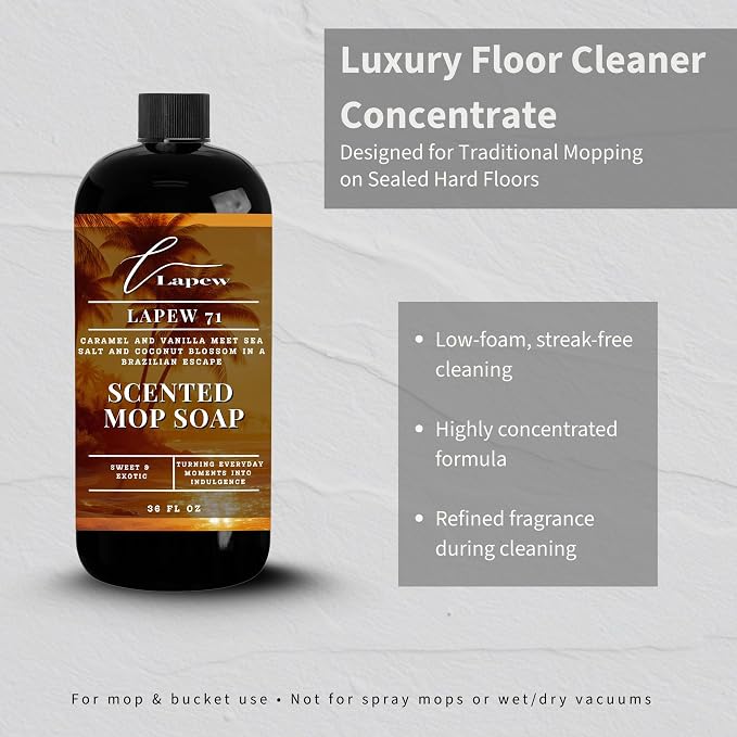 Lapew 71 Scented Mop Soap - Luxury Floor Cleaner Concentrate for Mopping Tile, Laminate, Vinyl & Hardwood | Streak-Free, Low-Foam | 36 oz