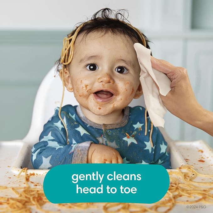 Pampers Baby Wipes, Complete Clean Baby Fresh Scented Wipe, Gently Cleans Head to Toe, 72 Total (1 Flip-Top Packs) (Pack of 8)