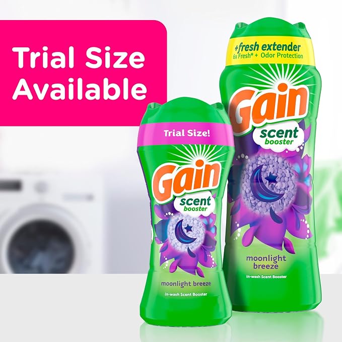 Gain In-Wash Laundry Scent Booster Beads Long-Lasting Fresh Scent Beads All Day Freshness and Odor Protection, Moonlight Breeze Scent, 24 oz (Packaging May Vary)