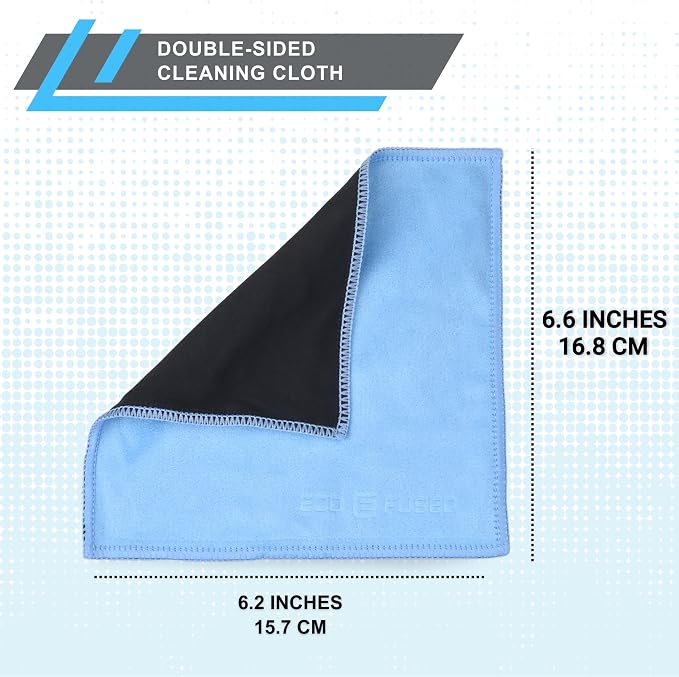 Eco-Fused Microfiber Cleaning Cloths - 5 Pack - Double-Sided Cleaning Cloths - Microfiber and Suede Cloth for Smartphones, LCD TV, Tablets, Laptop Screens, Camera Lenses and Delicate Surfaces